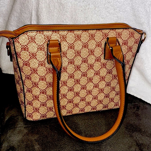 Handbags - NWT Brown & Gold Saffiano Leather
Crossbody/Satchel